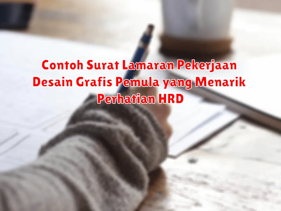 Contoh Surat Lamaran Pekerjaan Desain Grafis Pemula yang Menarik Perhatian HRD