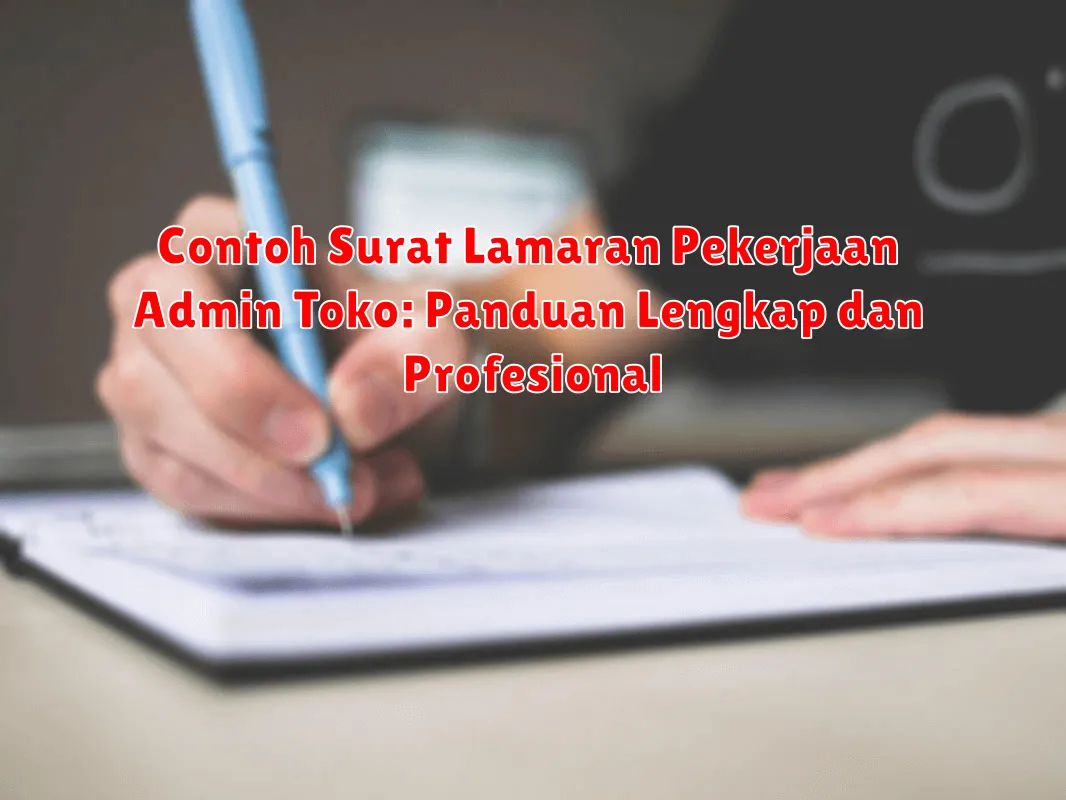 Contoh Surat Lamaran Pekerjaan Admin Toko: Panduan Lengkap dan Profesional