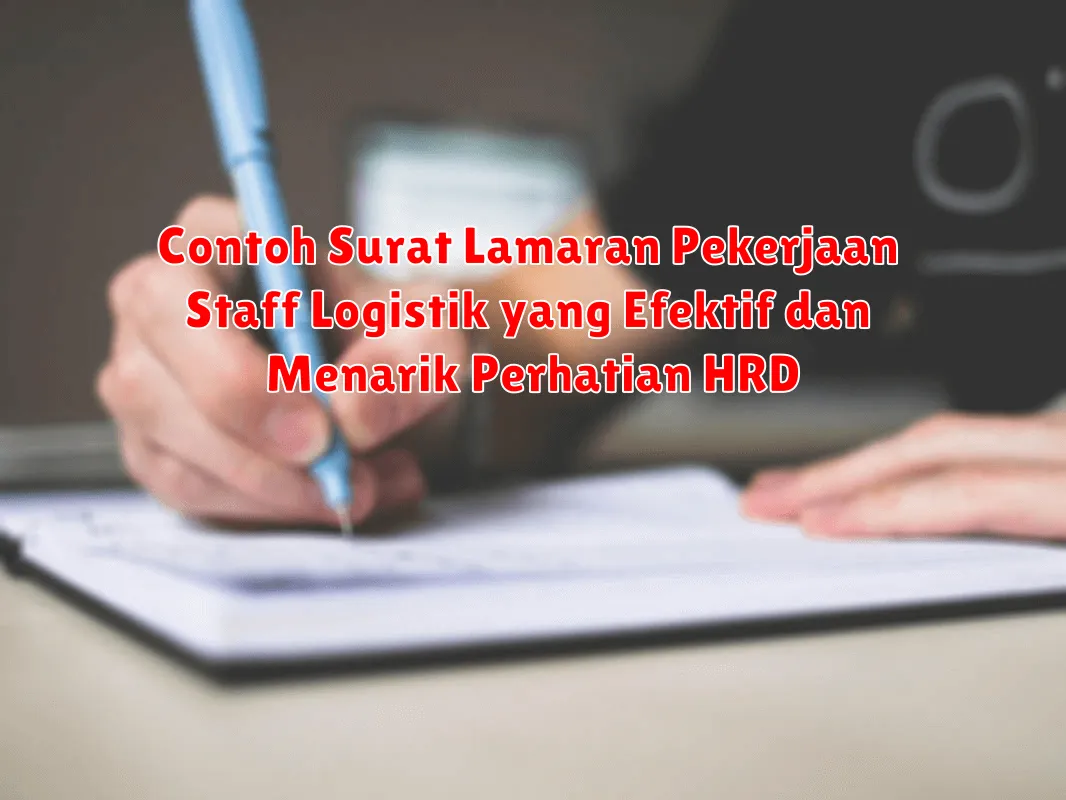 Contoh Surat Lamaran Pekerjaan Staff Logistik yang Efektif dan Menarik Perhatian HRD