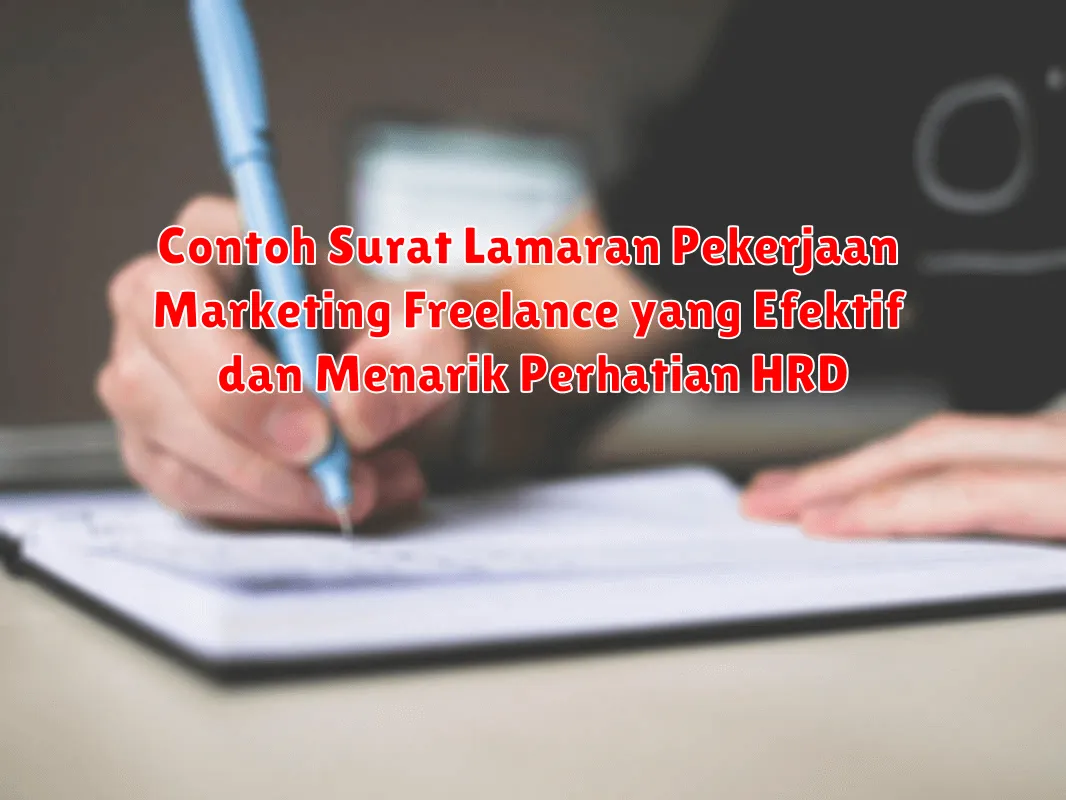 Contoh Surat Lamaran Pekerjaan Marketing Freelance yang Efektif dan Menarik Perhatian HRD