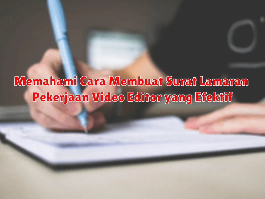 Memahami Cara Membuat Surat Lamaran Pekerjaan Video Editor yang Efektif